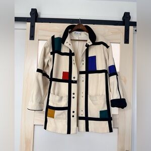 Vintage Herman Kay Mondrian Style Color Block Wool Jacket | Made USA | M/L